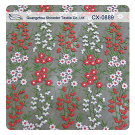 Muti -色の花の刺繍されたレースの生地、かぎ針編みの方法織物 サプライヤー