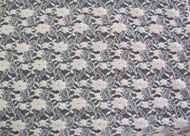 生態学的な標準的な白は刺繍されたウェディング ドレスのためのレースの生地にブラシをかけました サプライヤー