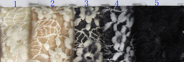 生態学的な標準的な白は刺繍されたウェディング ドレスのためのレースの生地にブラシをかけました サプライヤー