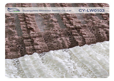 Eco の服、衣服収縮抵抗力がある CY-LW0103 のための友好的な綿の伸張のレースの生地 サプライヤー