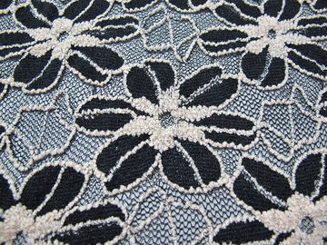 黒い/白女性のための Garment Sunflower Pattern CY-DK0008 伸縮性があるレースの生地を編みました サプライヤー