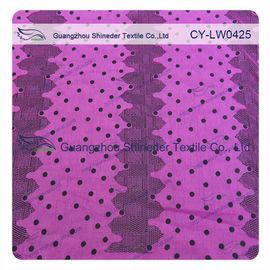 カジュアル ウェアのためのポルカ ドットが付いているPolyester&amp;Cottonによって燃え尽きられるレースの生地を作って下さい サプライヤー