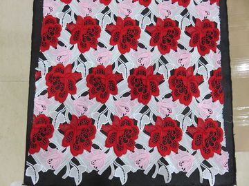 重い 3 色はかぎ針編みのレースの生地/Dressmaking の生地を刺繍しました サプライヤー